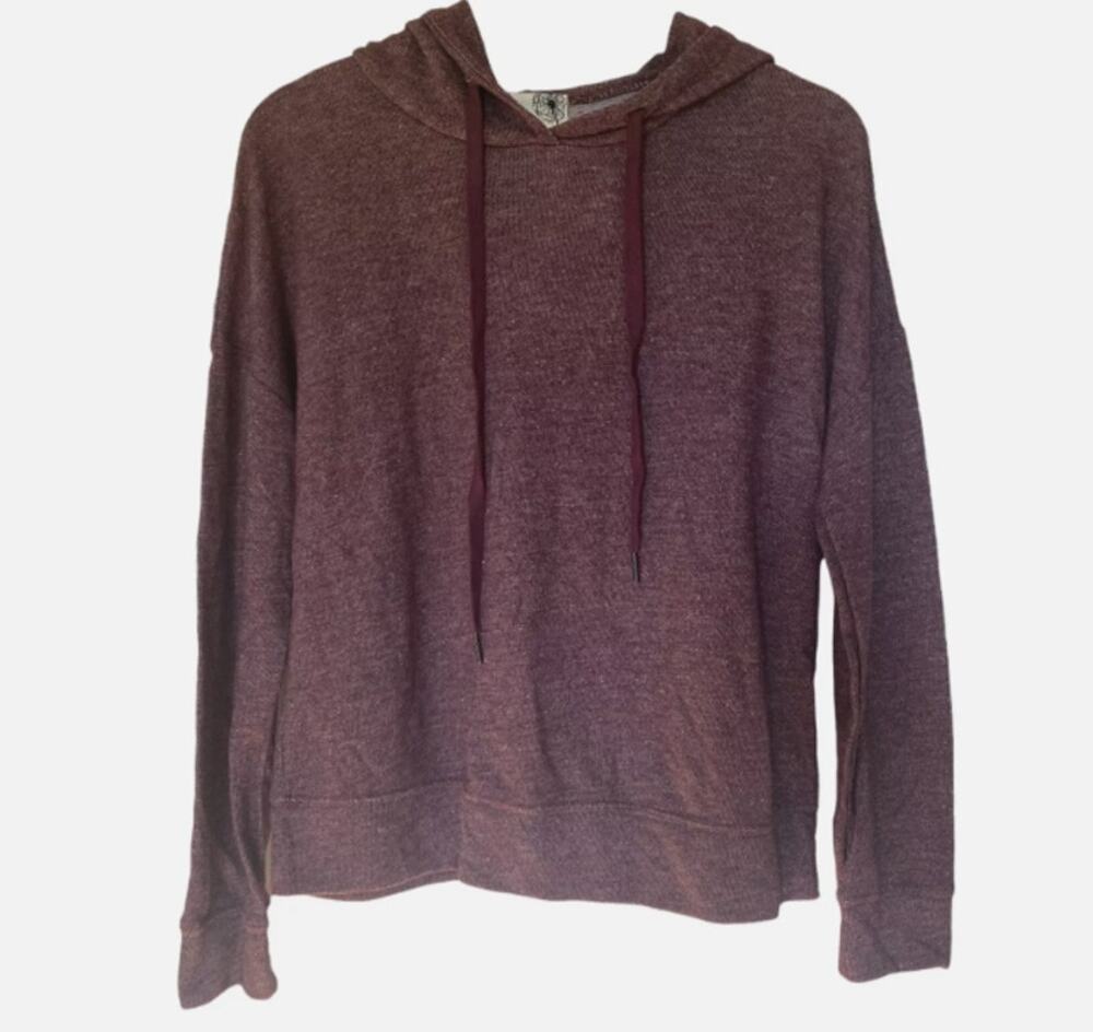 NEW Everleigh MARLED burgundy hoodie small long sleeve LARGE drawstring hood